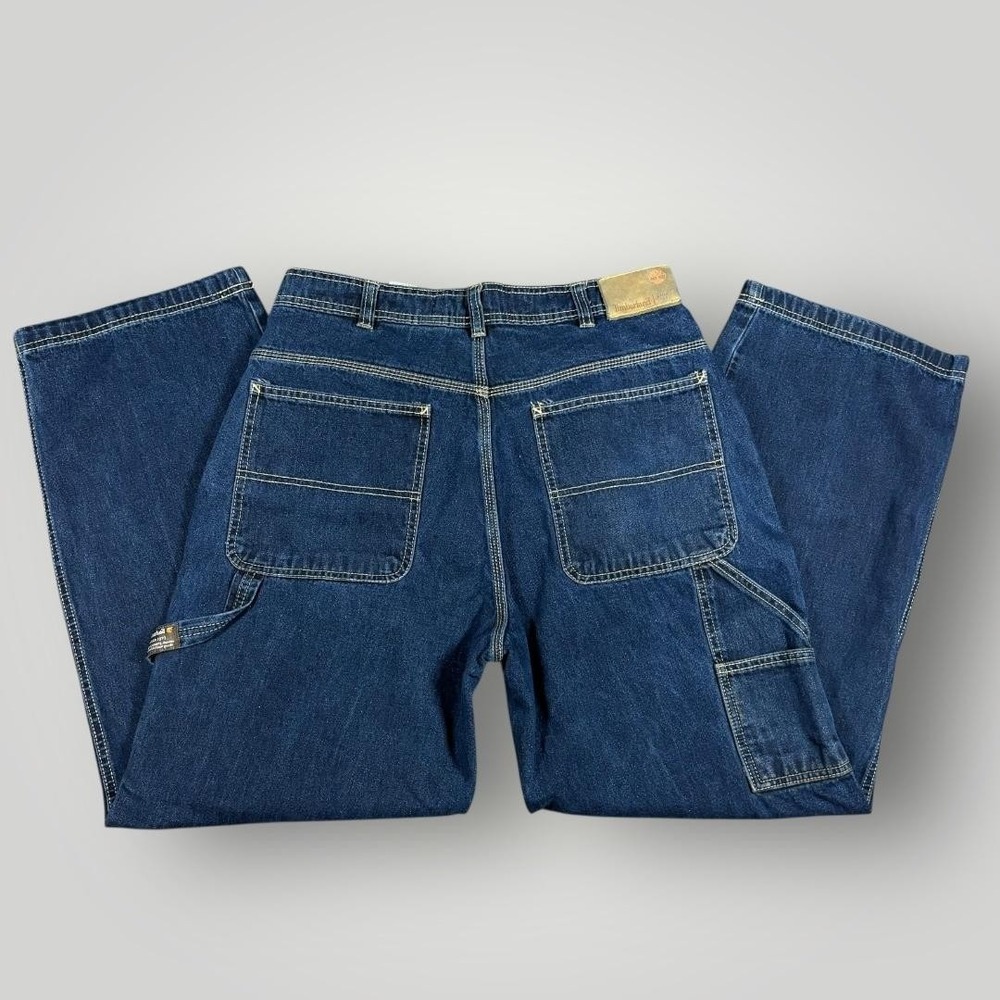 Timberland Jeans Mens 32x32 Blue Straight Leg Carpenter Workwear‎ Denim Pants